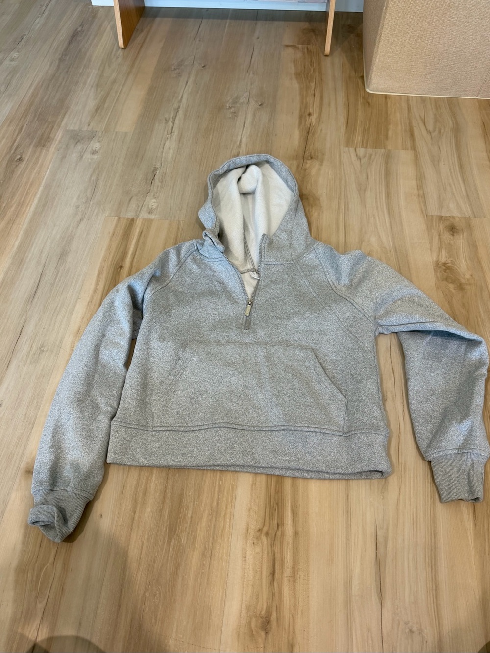 Women’s Gray Half-Zip Hoodie Sweater